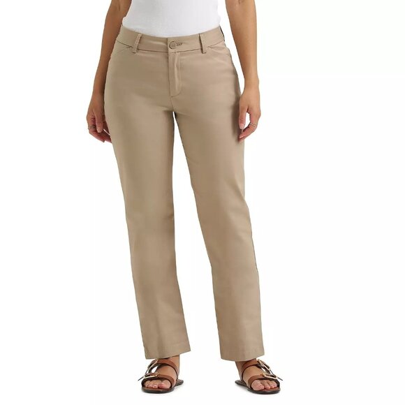 Women's Lee® Wrinkle-Free Relaxed Fit Straight-Leg Pants - Picture 9 of 12